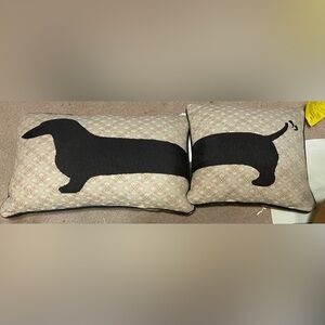Elegant Dark brown /Black and Cream Dachshund Patterned Pillows